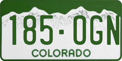 CO license plate 185OGN