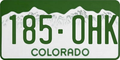 CO license plate 185OHK