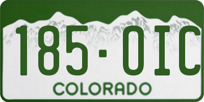 CO license plate 185OIC