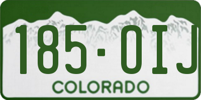 CO license plate 185OIJ