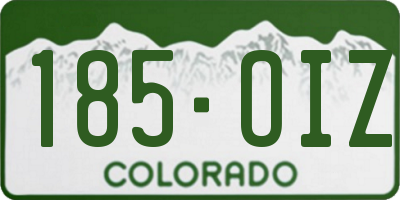 CO license plate 185OIZ