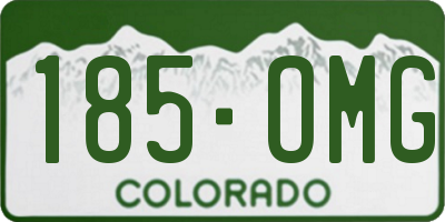 CO license plate 185OMG