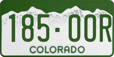 CO license plate 185OOR