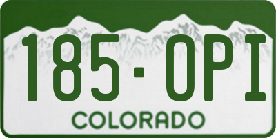CO license plate 185OPI