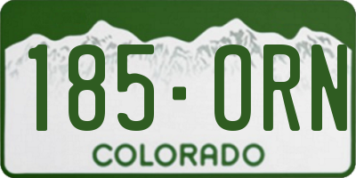CO license plate 185ORN