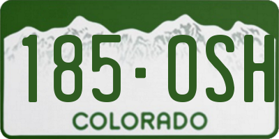 CO license plate 185OSH