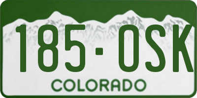 CO license plate 185OSK