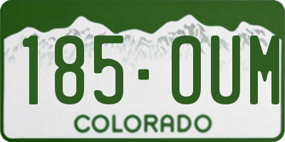 CO license plate 185OUM