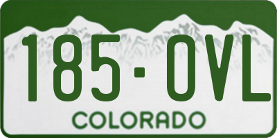 CO license plate 185OVL