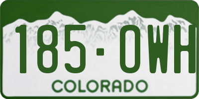 CO license plate 185OWH