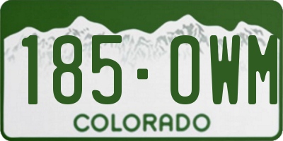 CO license plate 185OWM