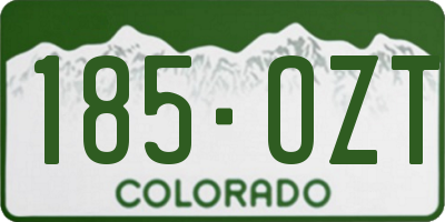 CO license plate 185OZT