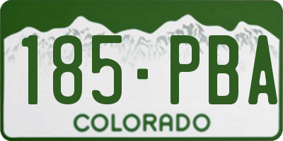 CO license plate 185PBA