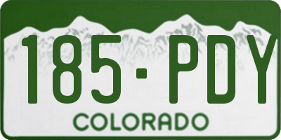 CO license plate 185PDY
