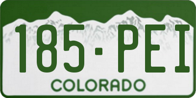 CO license plate 185PEI