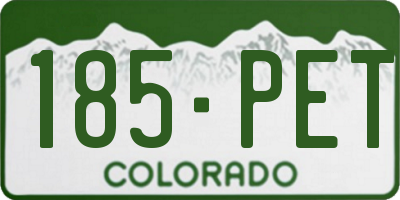 CO license plate 185PET