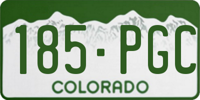 CO license plate 185PGC