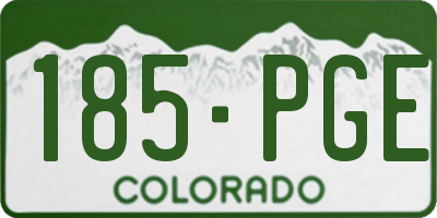 CO license plate 185PGE