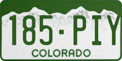 CO license plate 185PIY