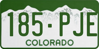 CO license plate 185PJE