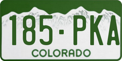 CO license plate 185PKA