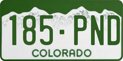 CO license plate 185PND
