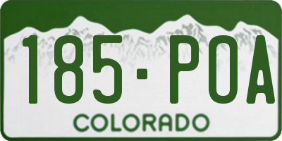 CO license plate 185POA