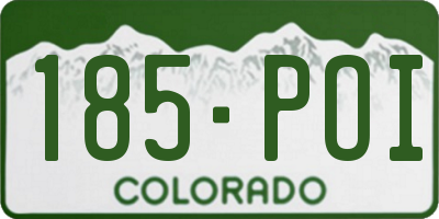 CO license plate 185POI