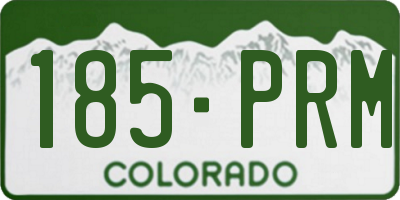 CO license plate 185PRM