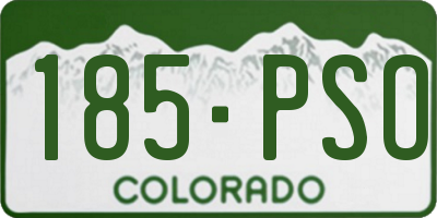 CO license plate 185PSO
