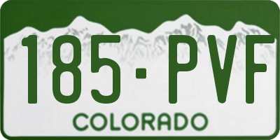 CO license plate 185PVF