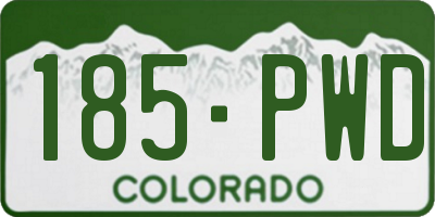 CO license plate 185PWD