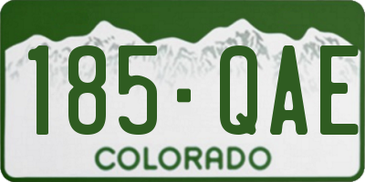 CO license plate 185QAE