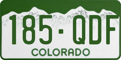 CO license plate 185QDF