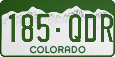 CO license plate 185QDR