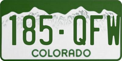 CO license plate 185QFW