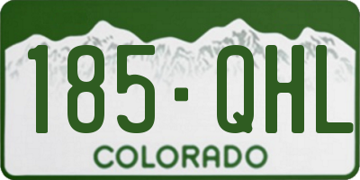 CO license plate 185QHL