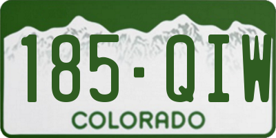 CO license plate 185QIW