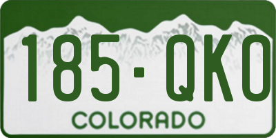 CO license plate 185QKO