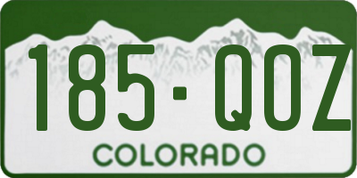 CO license plate 185QOZ