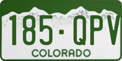 CO license plate 185QPV