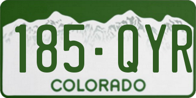 CO license plate 185QYR