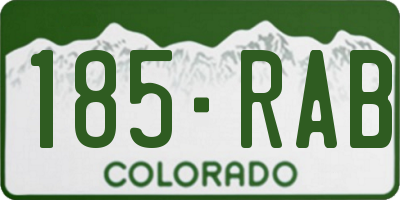 CO license plate 185RAB