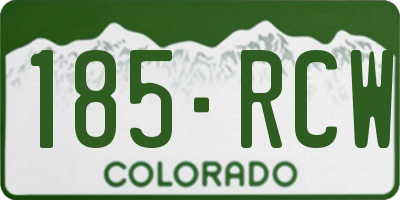 CO license plate 185RCW