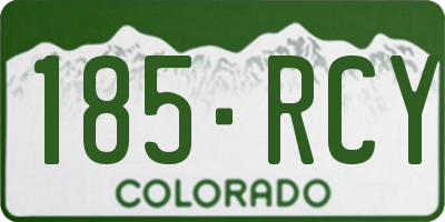 CO license plate 185RCY