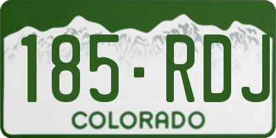 CO license plate 185RDJ