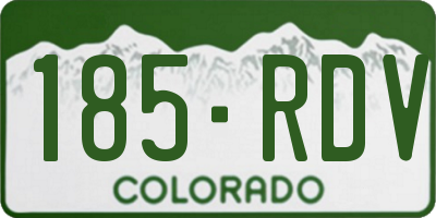 CO license plate 185RDV
