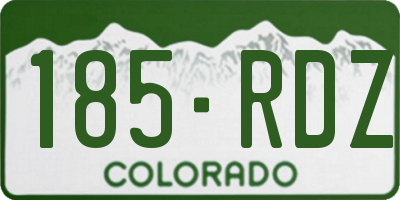 CO license plate 185RDZ