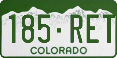 CO license plate 185RET