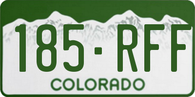 CO license plate 185RFF